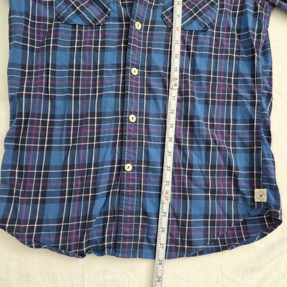 American Eagle Blue Plaid Button Down Shirt Men’s XS Grunge Indie Tumblr 2010s - Picture 10 of 13